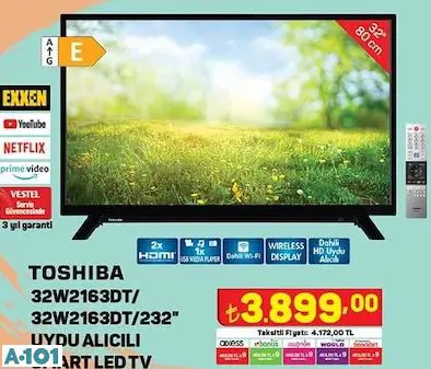 TOSHİBA 32 UYDULU FULL HD SMART LED TV/AKILLI TELEVİZYON